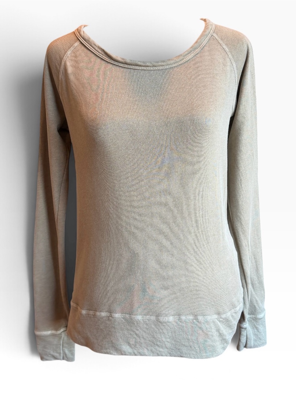 James Perse Taupe Scoop-Neck Long sleeve top  Sz 0